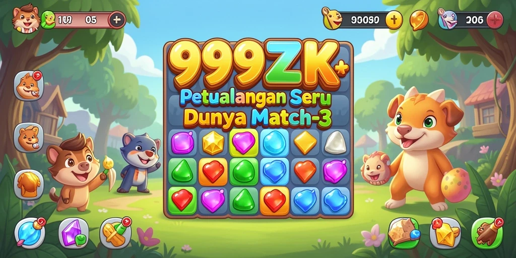 Gameplay seru 999ZK dengan berbagai tantangan Match-3.