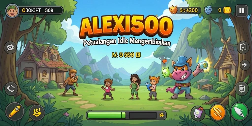 Tampilan gameplay menarik dari ALEXIS500 dengan karakter yang bekerja otomatis.
