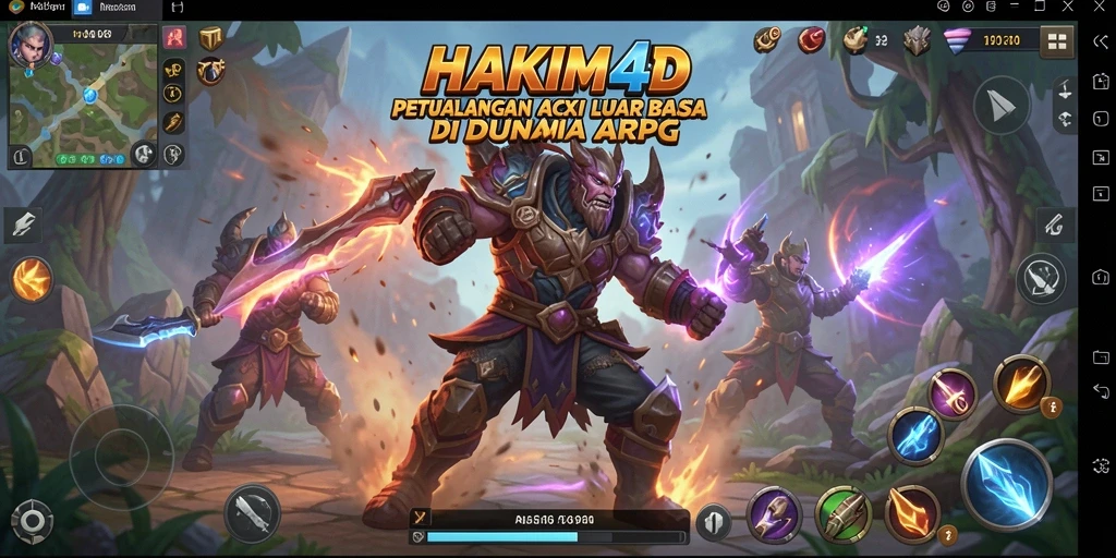 Tampilan gameplay seru HAKIM4D dengan aksi pertarungan yang dinamis.