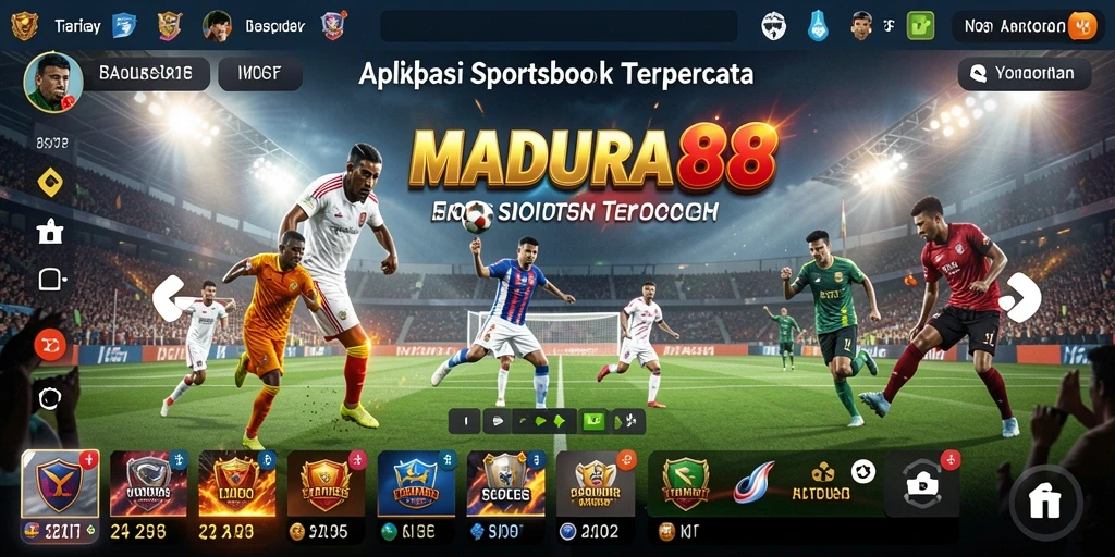 Screenshot menunjukkan gameplay taruhan di aplikasi Sportsbook MADURA88.