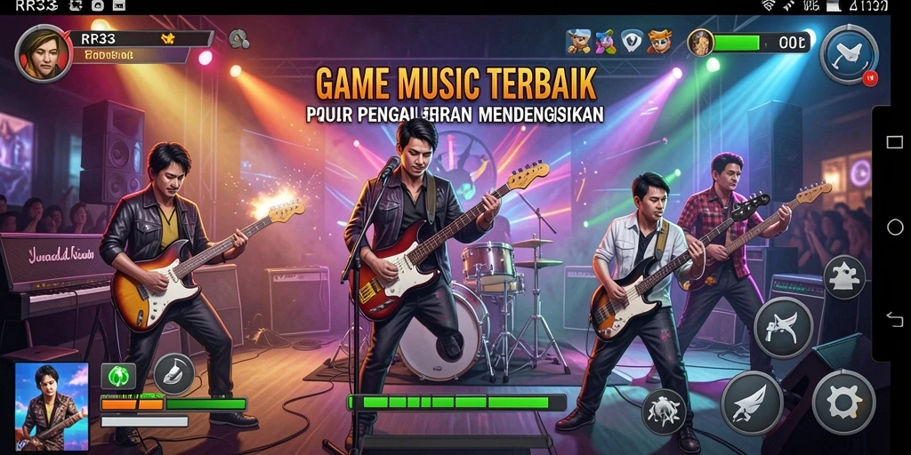 Tampilan gameplay RR33 yang seru dan interaktif dalam menjelajahi musik.