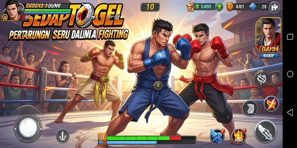 Gameplay SEDAPTOGEL yang menegangkan dan seru dalam pertarungan.